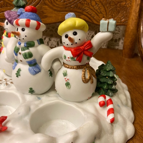 Vintage PartyLite Snowball Snowman Winter Holiday Tea Light Votive Candle Holder - Picture 4 of 17